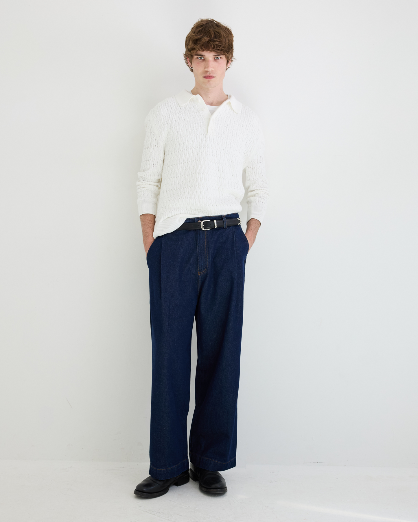 Cable Polo Sweater