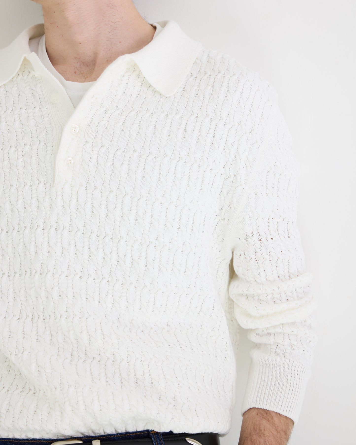 Cable Polo Sweater